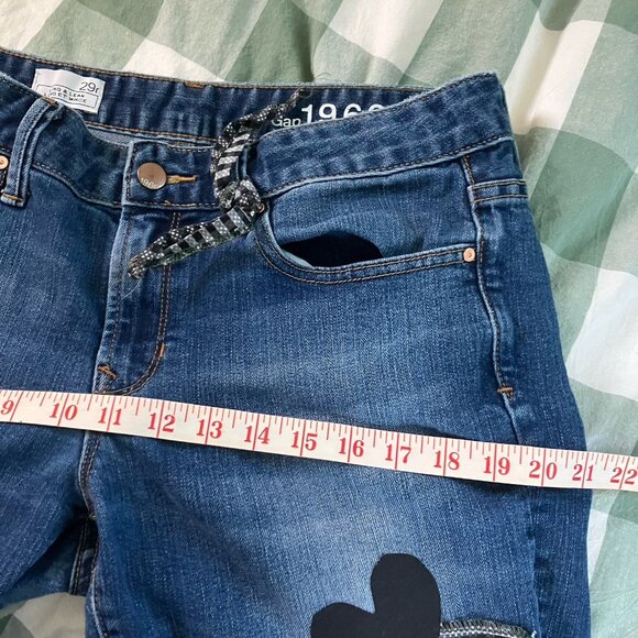 Gap Jeans Womens 29 Long & Lean Upcycled Patchwork Handmade Denim - Picture 6 of 10